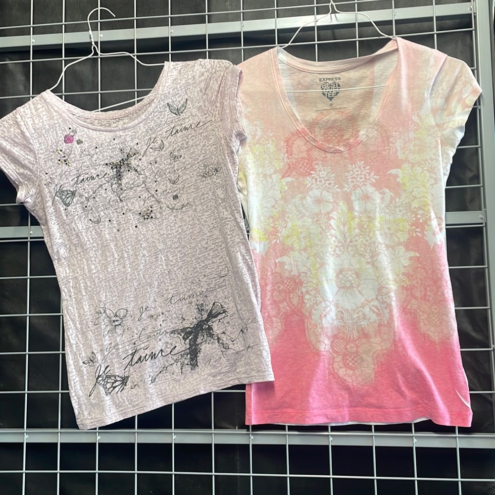 EXPRESS Y2K Best Loved Tees X 2 X Small